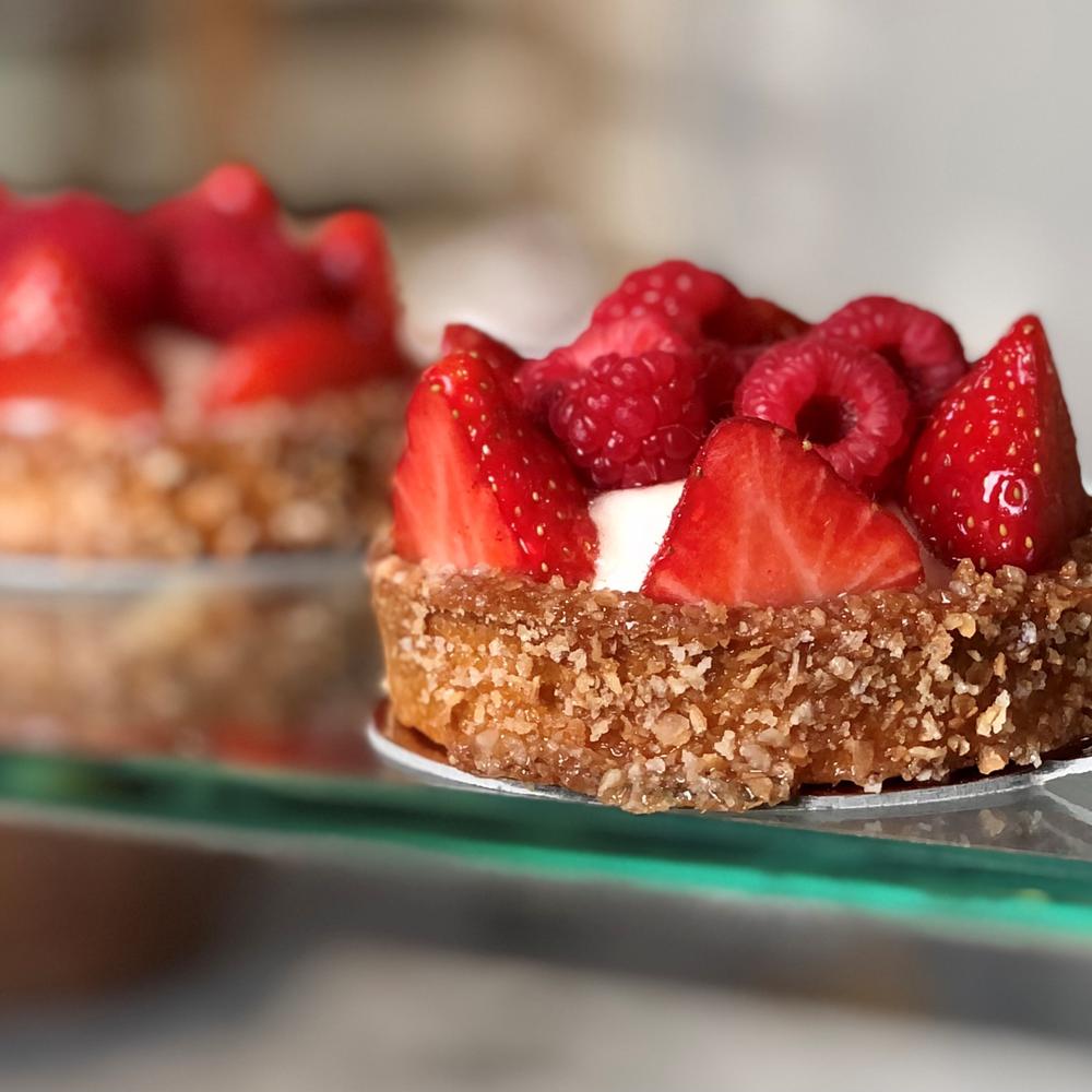 Pateke tartelet aardbei & framboos